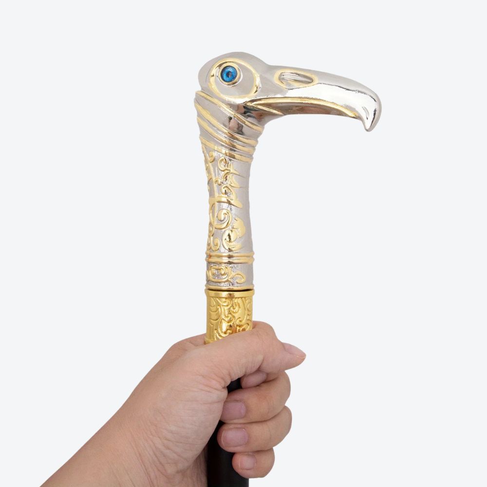 Bengala de Luxo Vintage Garça Nobre Prata/Dourado - Bastoni
