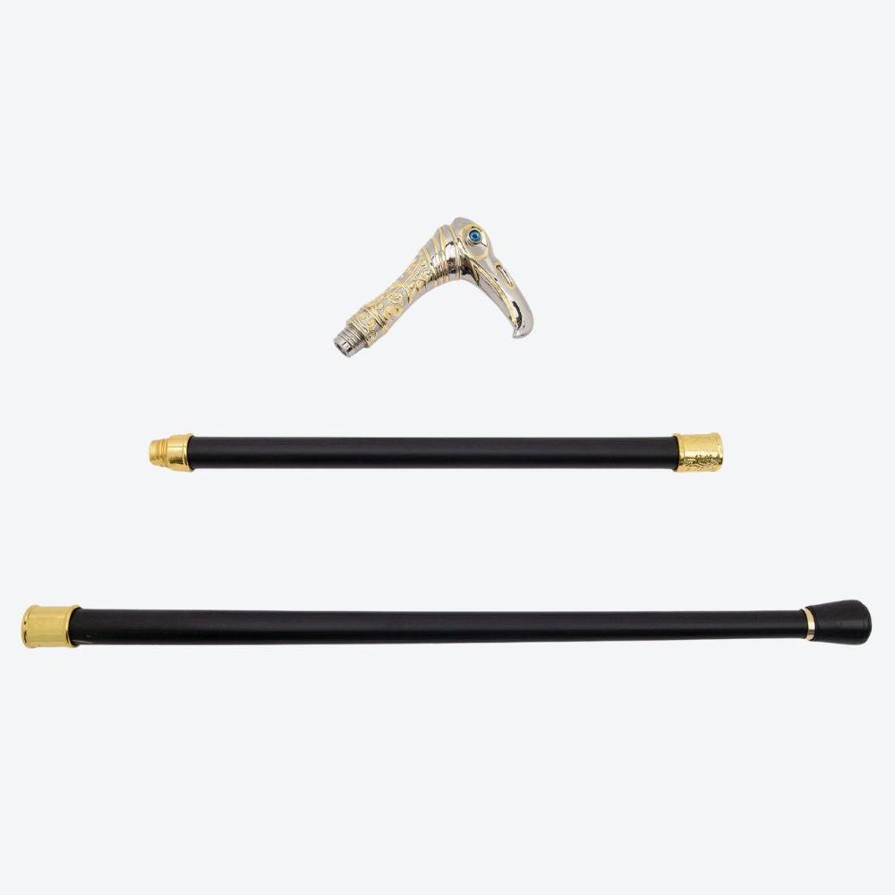Bengala de Luxo Vintage Garça Nobre Prata/Dourado - Bastoni
