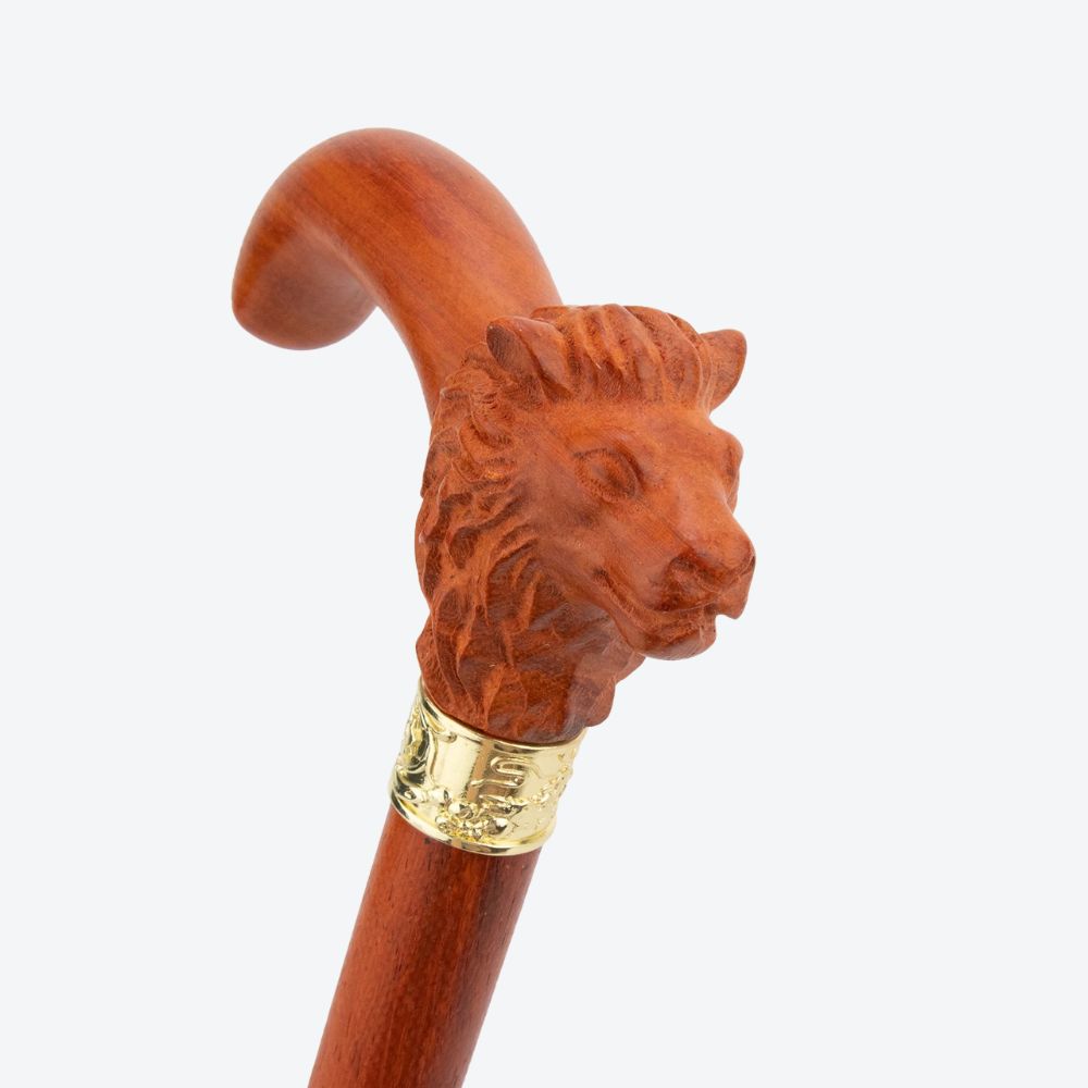 Bengala de Madeira Leão Majestoso - Bastoni