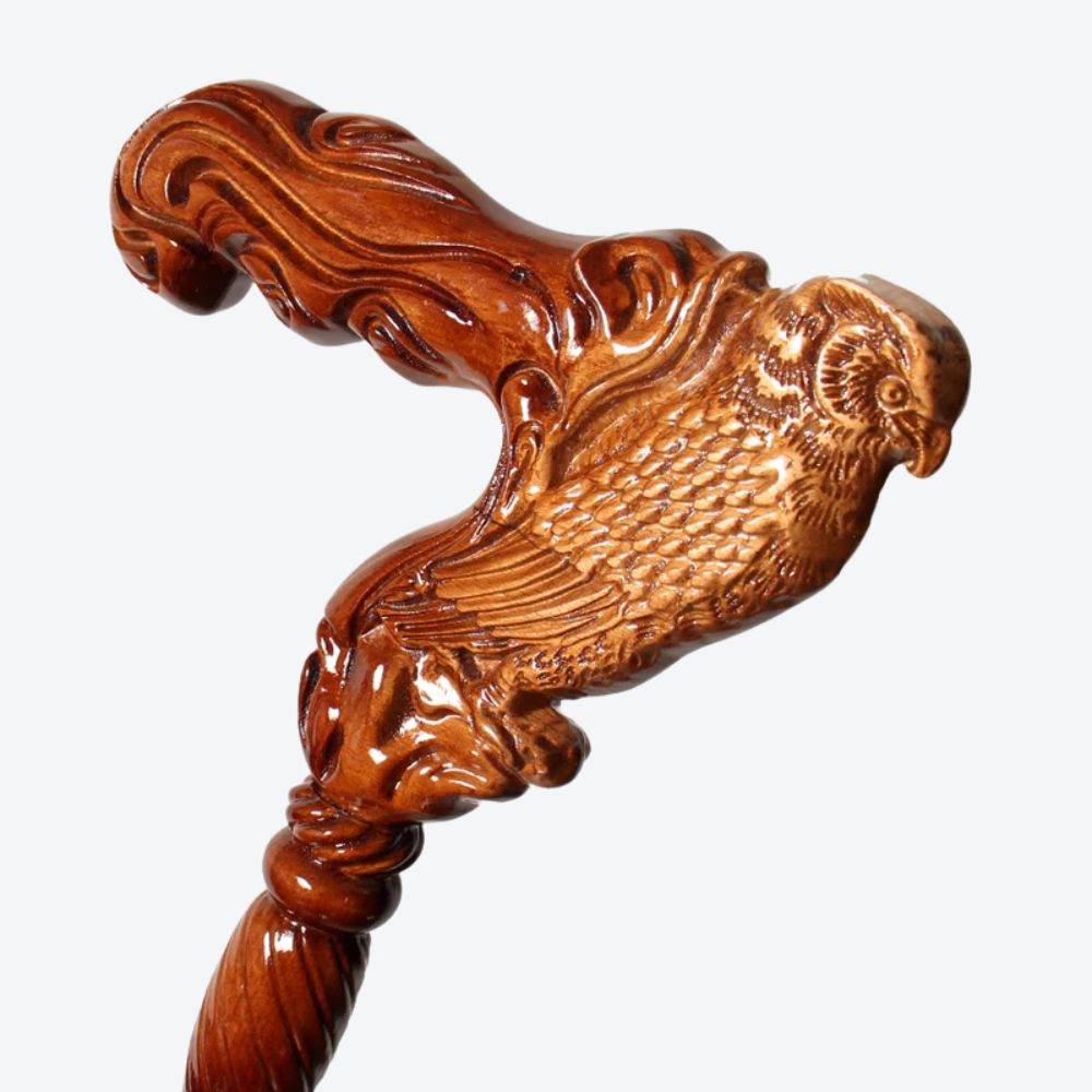 Bengala de Madeira de Faia Alemã Estilo Coruja - Bastoni