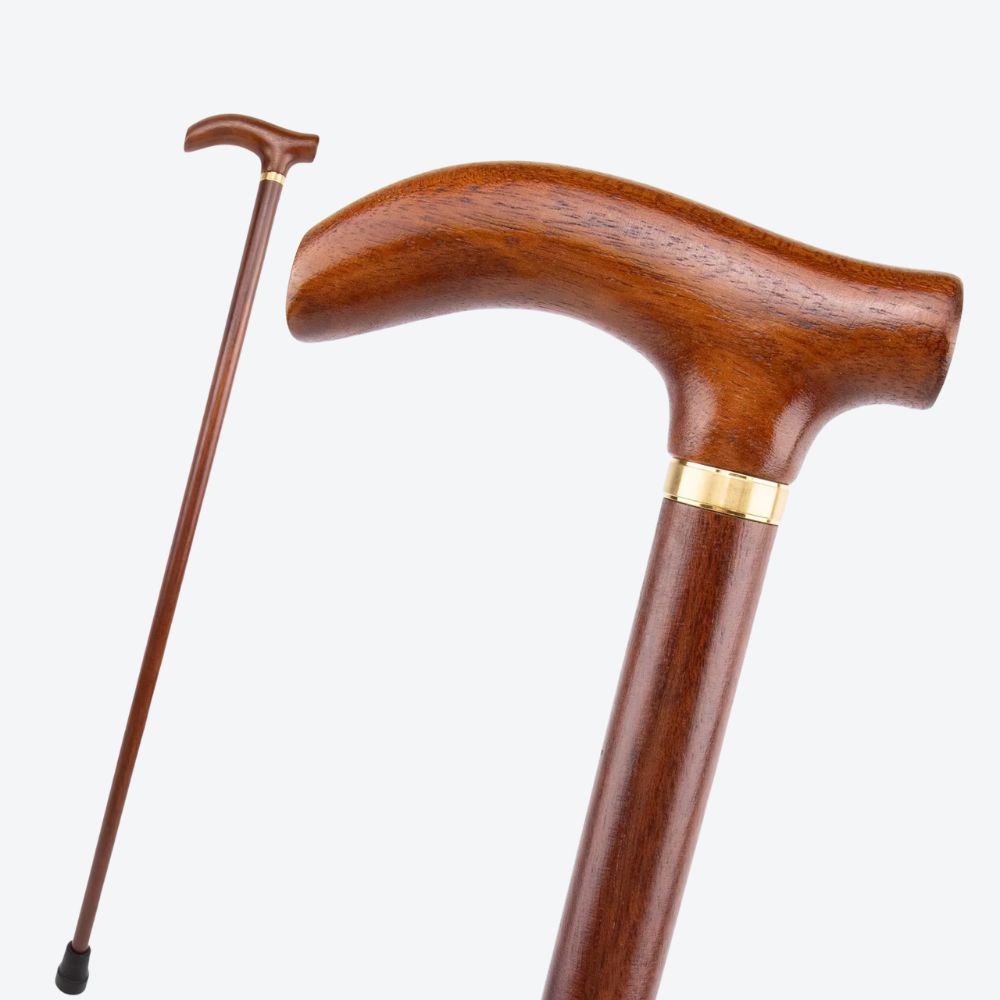 Brown Wooden Single Joint Fashion Walking Stick Decorative Cospaly Party Walking Cane Halloween Mace Crutch  Wand Crosier 92cm - Bastoni