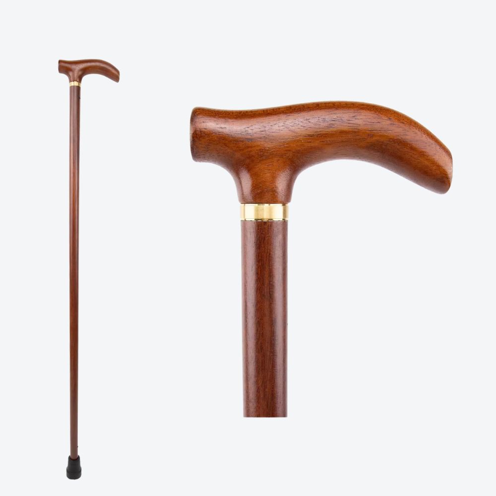 Brown Wooden Single Joint Fashion Walking Stick Decorative Cospaly Party Walking Cane Halloween Mace Crutch  Wand Crosier 92cm - Bastoni
