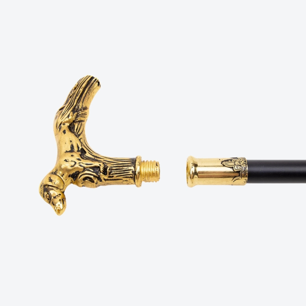 Golden Dog Handle  Single Joint Fashion Stick Vampire Cospaly Party Walking Cane Halloween Crosier 93cm Performance Stage Cane - Bastoni