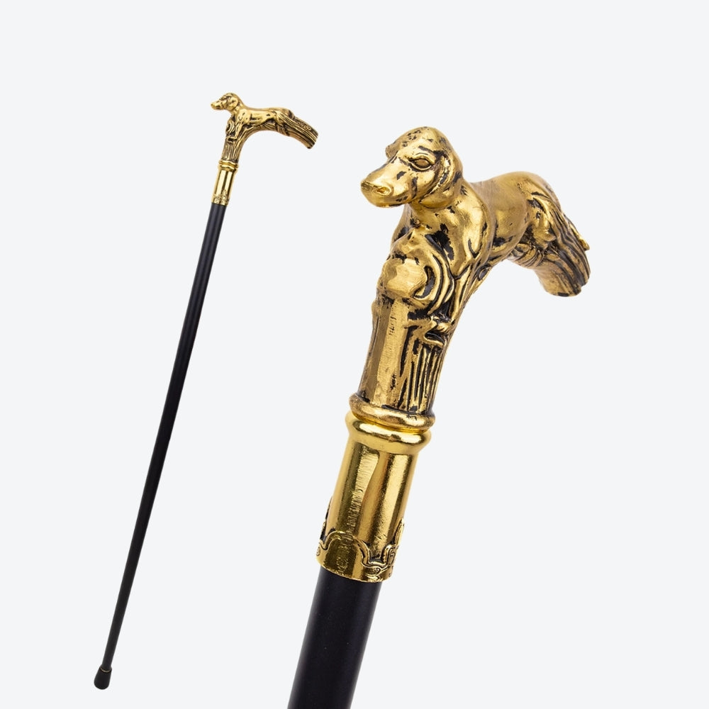 Golden Dog Handle  Single Joint Fashion Stick Vampire Cospaly Party Walking Cane Halloween Crosier 93cm Performance Stage Cane - Bastoni