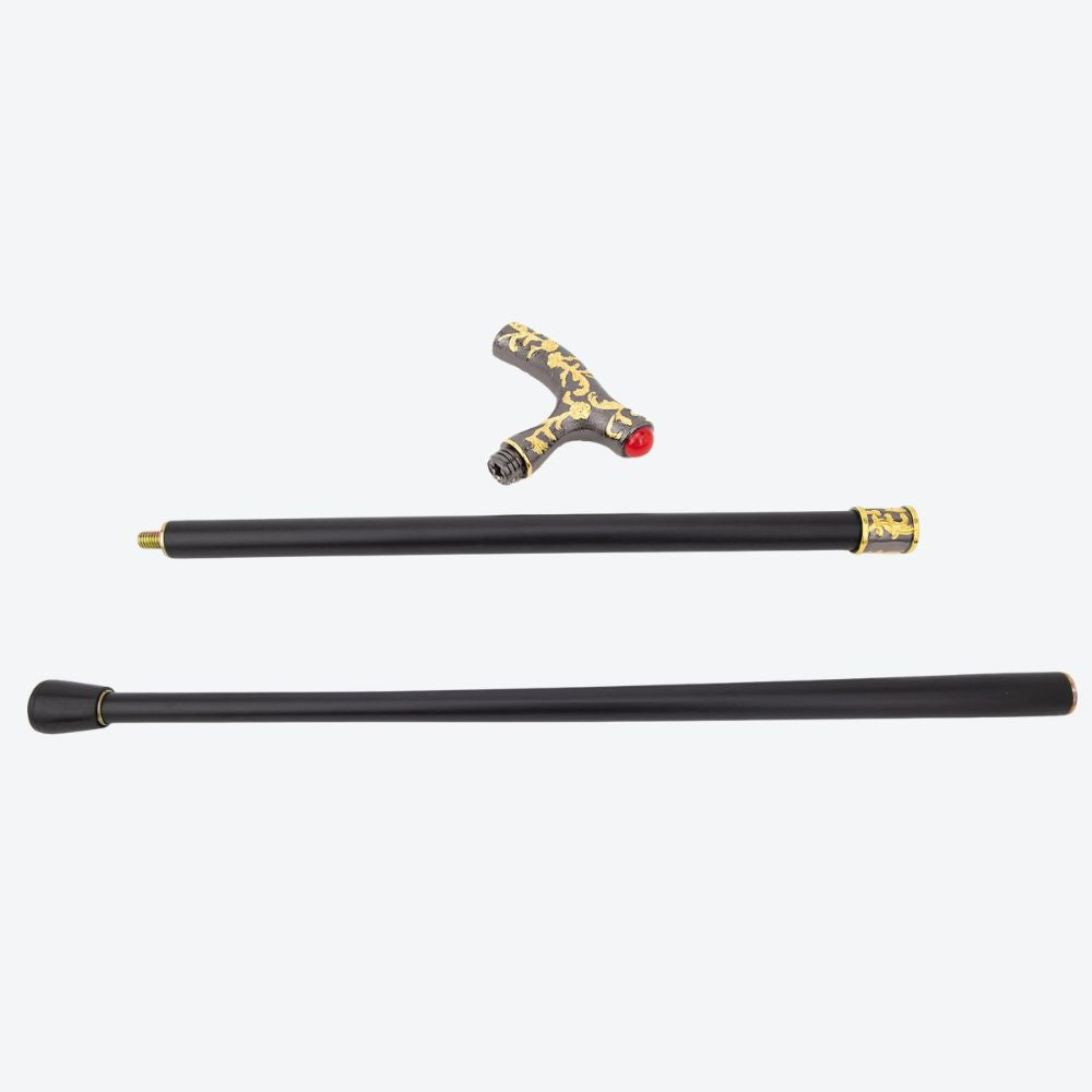 Red Diamond Golden Black Flower Ball Fashion Stick Decorative Stick Cospaly Party Cane Crosier 92cm  Performance Stage Cane - Bastoni
